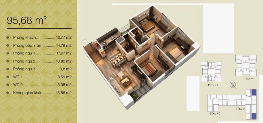 Mặt bằng Home City - 177 Trung Kính