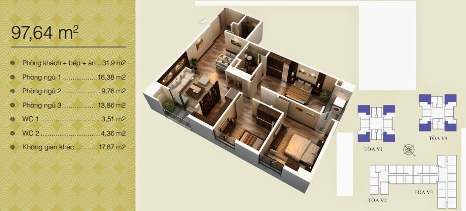 Mặt bằng Home City - 177 Trung Kính